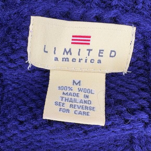 VTG The Limited Chunky Knit 100% Wool Purple Sweater Womens Sz M - Picture 3 of 4